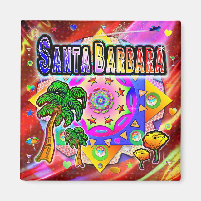 Santa Barbara Tropical Friends Magnet (Framsidan)
