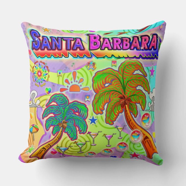 Santa Barbara Vacation Target Pillow Kudde (Framsida)