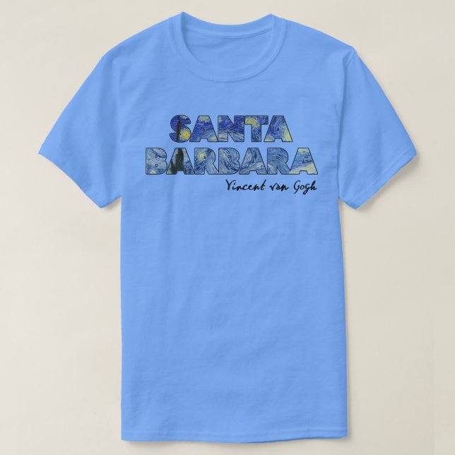 Santa Barbara Van Gogh Starry Night Art Vincent Va T Shirt (Design framsida)