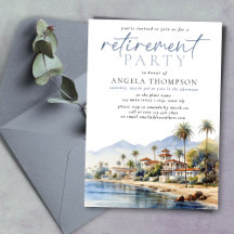 Santa Barbara Watercolor Simple Pension Party