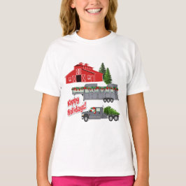 Santa Barn Lastbil Horse Trailer jul T Shirt