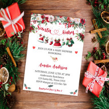 Santa Barnkläders Baby Shower på julvinter