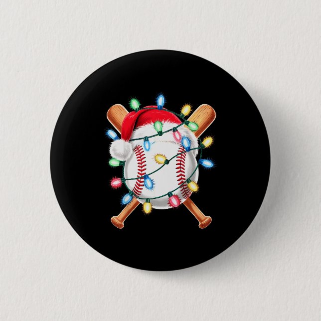 Santa Baseball Player Santa Hat Men Boys Christmas Knapp (Framsida)