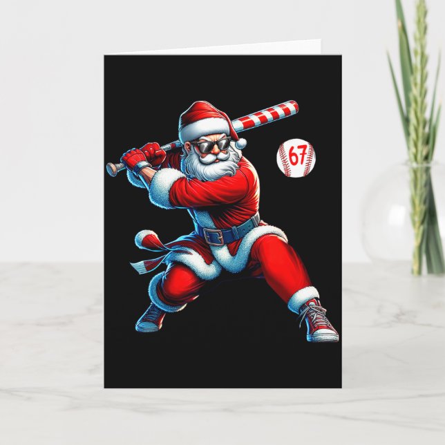 Santa Baseball Six Seven 6 7 Meme Christmas Men Bo Kort (Framsida)
