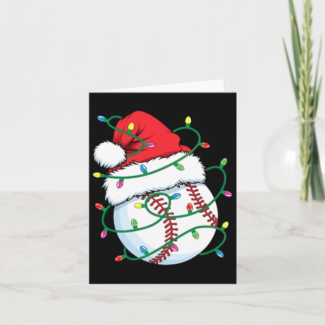 Santa Baseball Sports Boll Manar Boys jul Julafton Kort (Framsida)