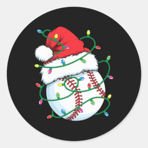 Santa Baseball Sports Boll Manar Boys jul Julafton Runt Klistermärke