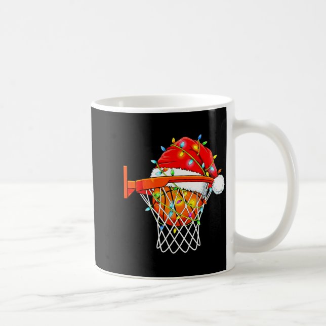 Santa Basketball Dunk Christmas Srts For Boys Girl Kaffemugg (Höger)