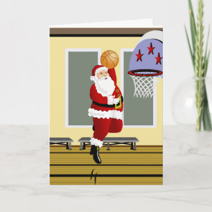 Santa Basketball Helgkort