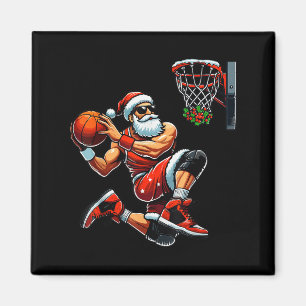 Santa Basketball Player Dunking Julafton jul Bas Magnet