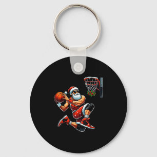 Santa Basketball Player Dunking Julafton jul Bas Nyckelring