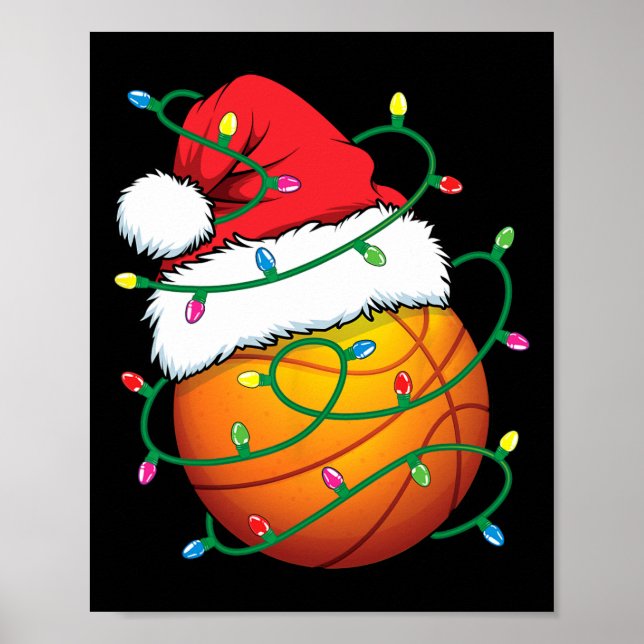 Santa Basketball Sports Boll Manar Boys jul Xm Poster (Framsidan)