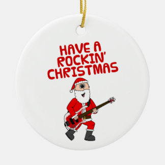 Santa Bass Guitar Bassistance jul Ornament