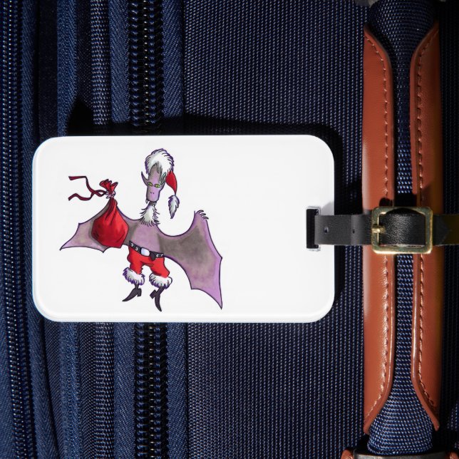 Santa Bat horizontal luggage tag Bagagebricka (Framsida Insitu 4)
