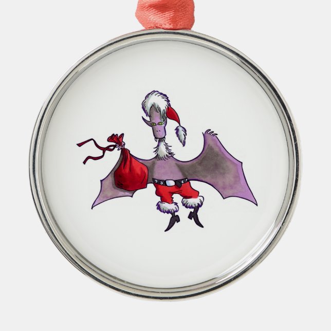 Santa Bat premium julgransprydnad Metall (Framsidan)
