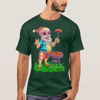 Santa BBQ Party Grill Smoker Sausage Steak Christm T Shirt