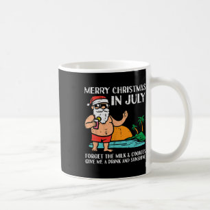 Santa Beach God Jul i Juli Glöm Inte Mjölk Co Kaffemugg