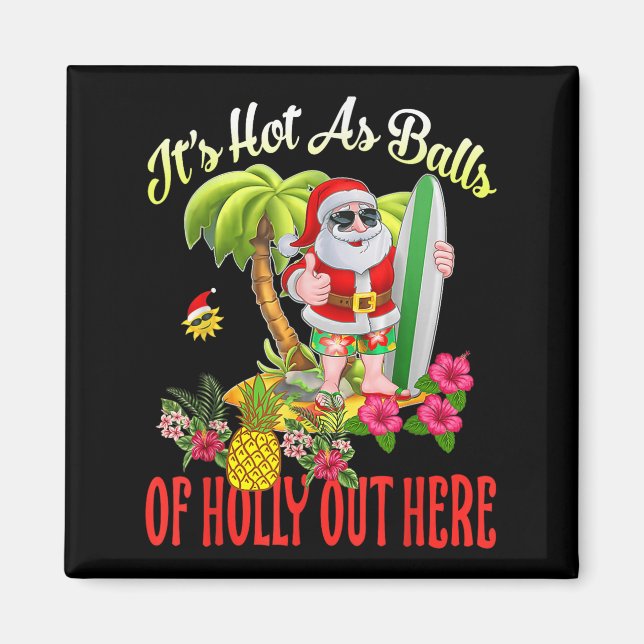 Santa Beach-Hetten från Holly Funny jul i juli Magnet (Framsidan)