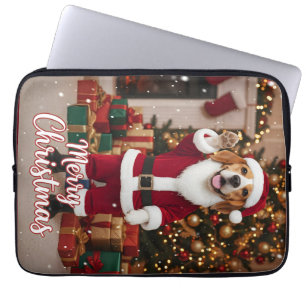 Santa Beagle God Jul - Beagle Xmas Hund Laptop Fodral