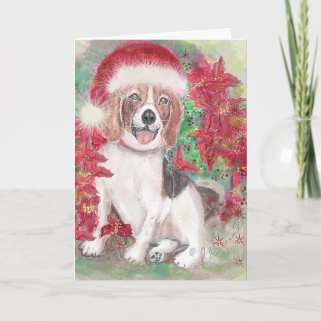 Santa Beagle Helgkort (Framsida)