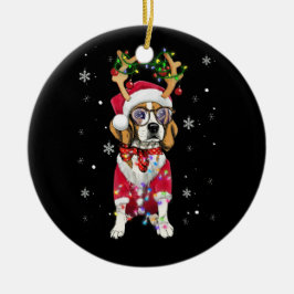 Santa Beagle renar Ljusjulklappar Julgransprydnad Keramik