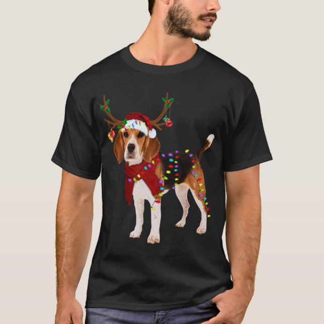 Santa Beagle rener Light jul T Shirt (Framsida)