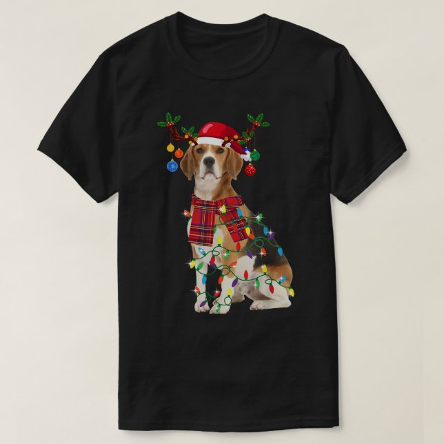 Santa Beagle rener Light jul T Shirt (Design framsida)