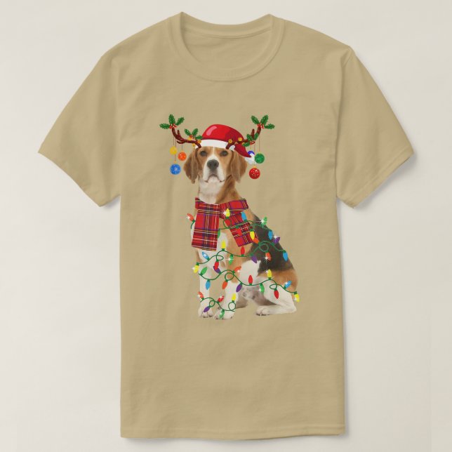 Santa Beagle rener Light jul T Shirt (Design framsida)