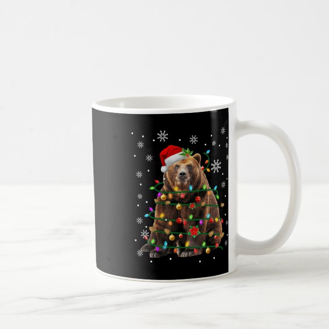 Santa Bear jul Ljus Julafton Manar Women Boy Gir Kaffemugg (Höger)