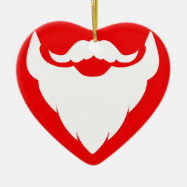 Santa Beard mustasch presentröd och vit ornament