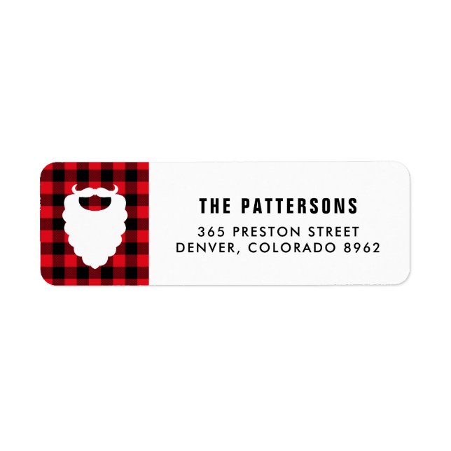 Santa Beard Red Play Helgdag Return-adressetikett Returadress Etikett (Framsidan)