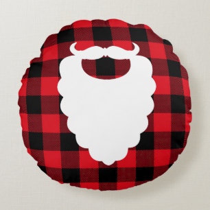 Santa Beard Red Play Helgdag Rund Kudde