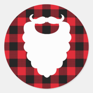 Santa Beard Red Play Helgdag Runt Klistermärke