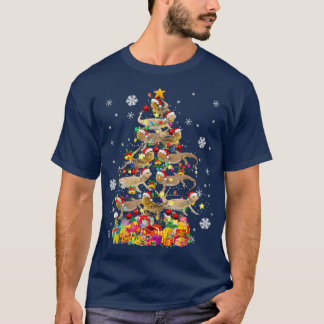 Santa Bearded Dragon Julgran Animal Christm T Shirt