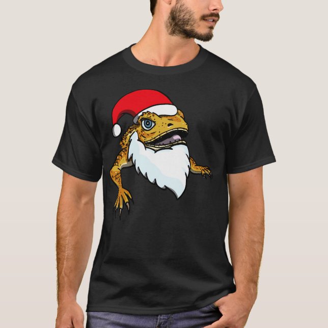 Santa Bearded Dragon T Shirt (Framsida)