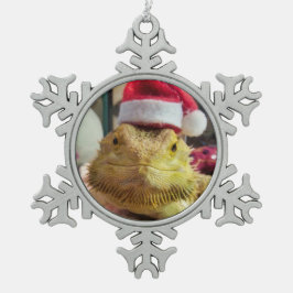 Santa Beardie Snöflinga Pewter Julgransprydnad