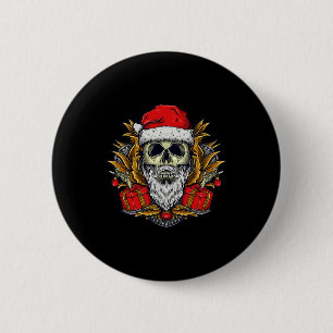 Santa Beared Skull Jul Pajama Coola Skeleton Knapp