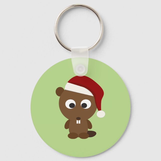 Santa Beaver Nyckelring (Framsida)