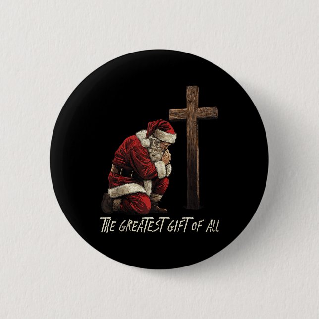 Santa Bedjande Trogna Jesus Född jul Tank T Knapp (Framsida)