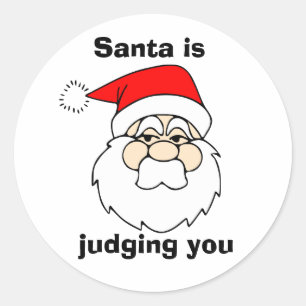 Santa bedömer dig runt klistermärke