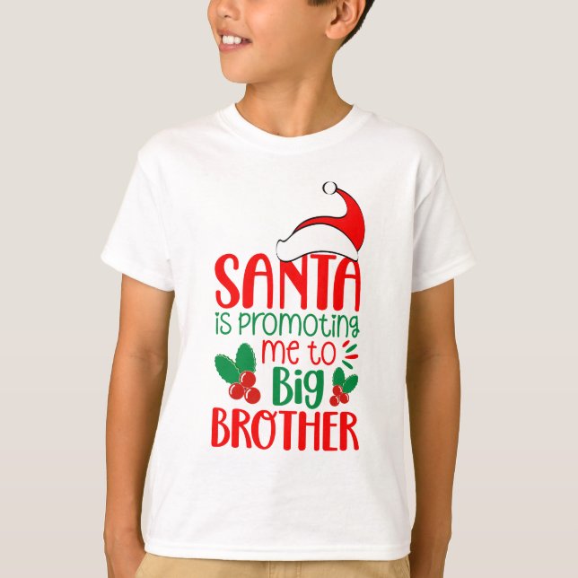 Santa befordrar mig till storebror, jul t shirt (Framsida)