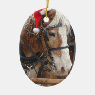 Santa belgare julgransprydnad keramik