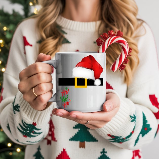 Santa Belt Mug – Ho Ho Ho and Merry Christmas Kaffemugg (Skapare uppladdad)