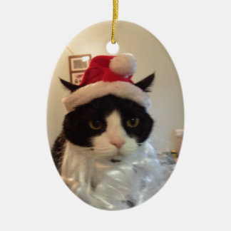 Santa Bennykatt Julgransprydnad Keramik