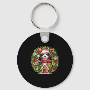 Santa Bernedoodle-Blommigten Circle Owner Ki Nyckelring