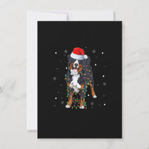 Santa Bernese Mountain Dog Jul Träd Ljus Merry C Inbjudningar