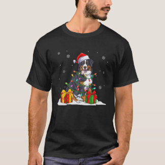 Santa Bernese Mountain Julgran Ljus Julafton T Shirt