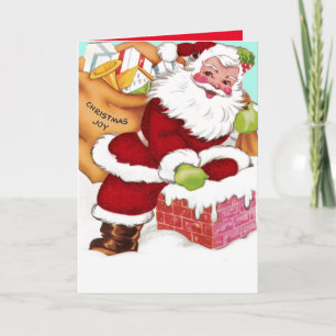 Santa besegrar lampglaset helgkort