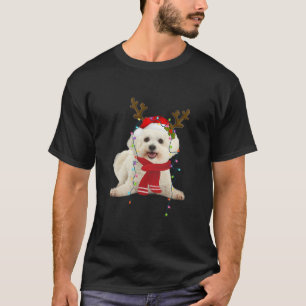 Santa Bichon Frise Hund Gorgous Reindeer Light T Shirt