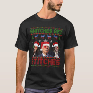 Santa Biden Funny Snitches Get Stitches Jul T Shirt