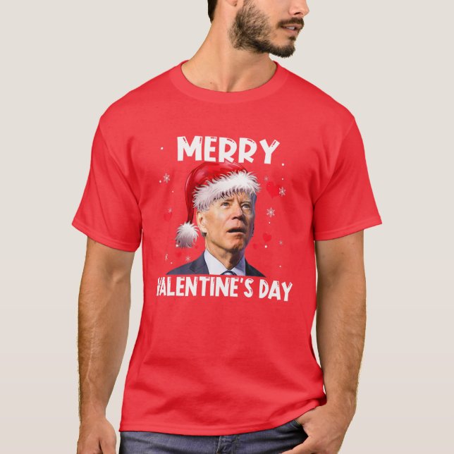 Santa Biden Merry Valentindagen Snö jul P T Shirt (Framsida)